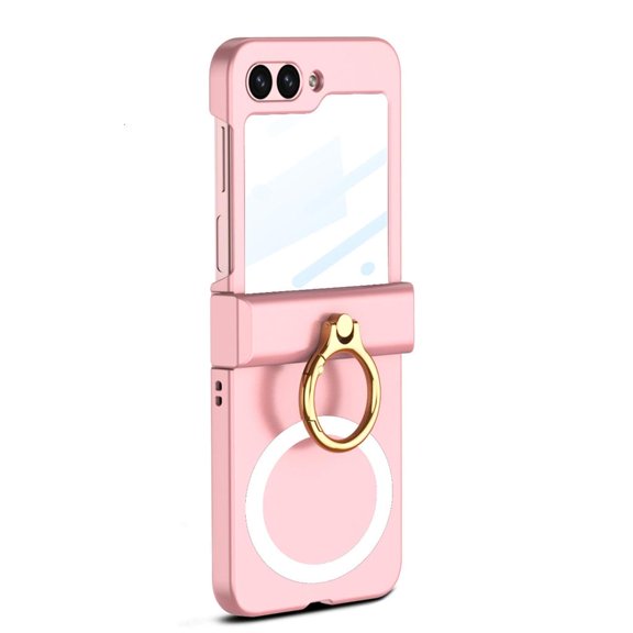 SDFGTstore Stylish Magnetic Marble Case for Z Flip6, Complete Protections with Hinge Guard