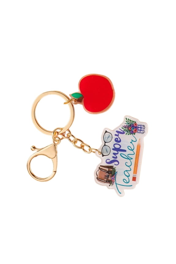 Teacher Keychain Thank You Keychain,Teacher Appreciation Gifts Teacher Keyring Acrylic Apples Keychain Keyring for Womens