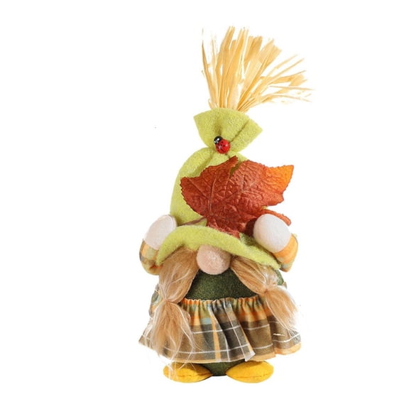 SDFGTstore Thanksgiving Gnome Harvest Festival MapleLeaf Face less Doll Dwarfs