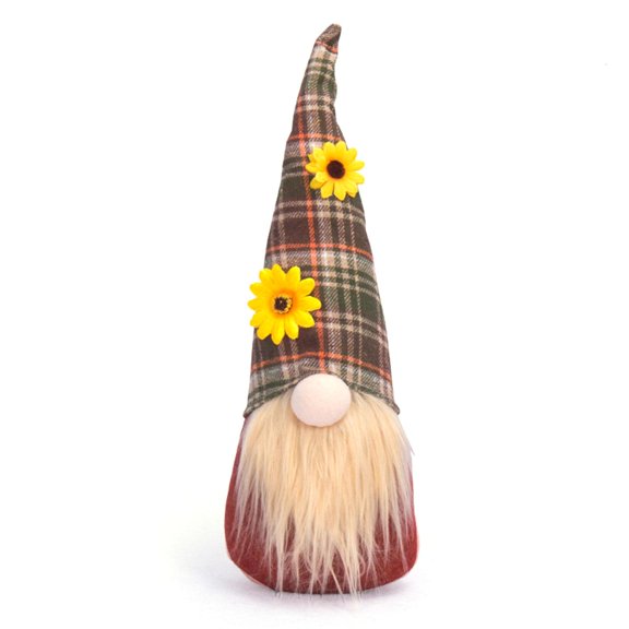 SDFGTstore Thanksgiving Sunflower Gnome Fall Elf Dwarf for Doll Tiered Tray Ornament for Home Farmhouse Kitchen Dining Table Decora