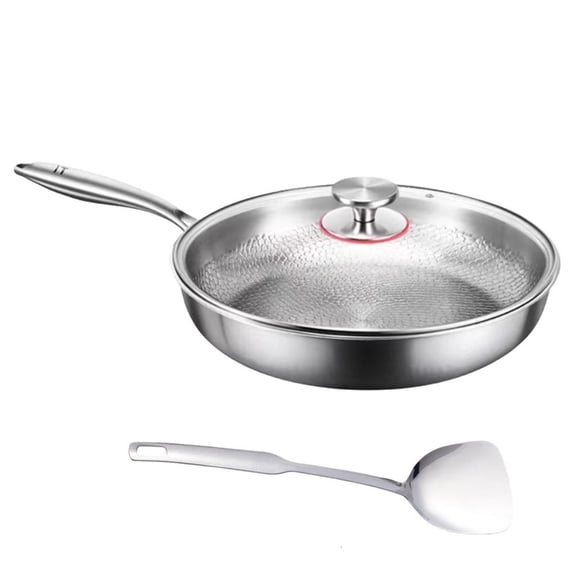 SDFGTstore Titaniums Cooking Frying Pan Set With Utensils Glass Cover and Spatula Scratch Resistant Kitchen Nonstick Cookware
