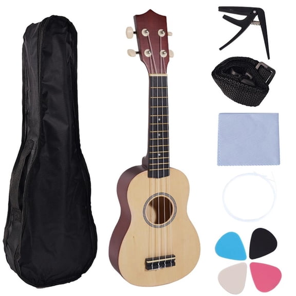 SDFGTstore Travel Friendly 21Inch Ukulele 4 Strings Ukulele Musical Instruments Basswood Texture for Novices and Instrument Fan