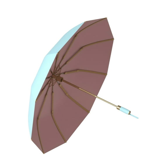 SDFGTstore Travel Umbrellas Auto Open Close Golden Handle Ergonomic Sun Rain Protections