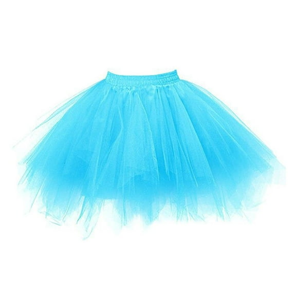 SDFGTstore Tulle Skirt Carnivals Layered Tulle Tutus Skirt Highs Waist Pleated Midi Skirt