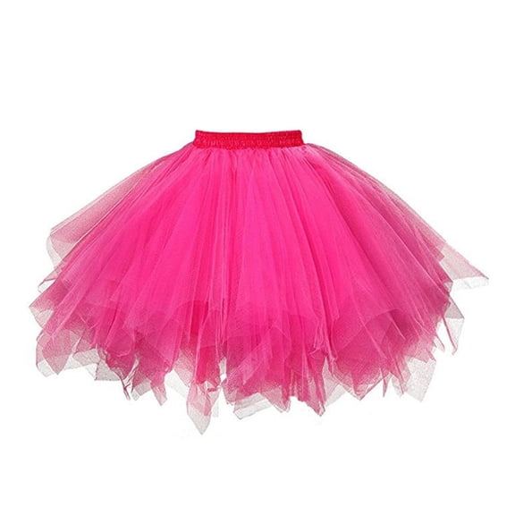 SDFGTstore Tulle Skirt Carnivals Layered Tulle Tutus Skirt Highs Waist Pleated Midi Skirt
