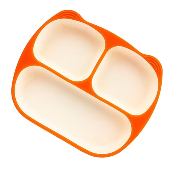 SDFGTstore Unbreakable Divided Kids Plates Practical Silicone Crafted Tablewares For Easy Self Feeding And Independence