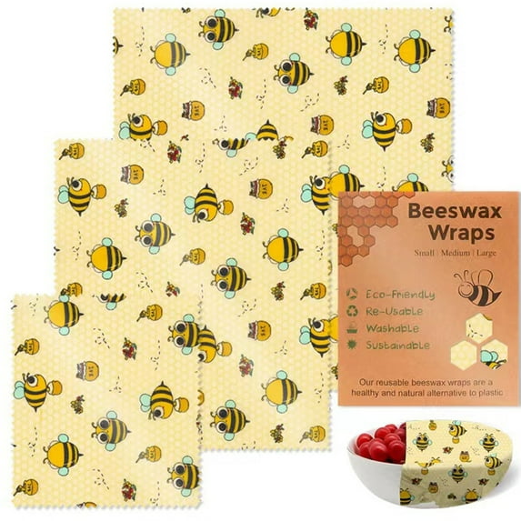 SDFGTstore Versatile Beeswaxs Food Storage Covers 3 Pack Natural Freshness Home Accessory for Kitchen Storage Organization