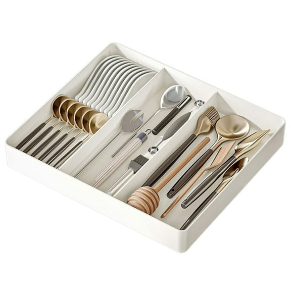 SDFGTstore Versatile Kitchen Storage Box with Multiple Compartments for Cutlery and Gadgets