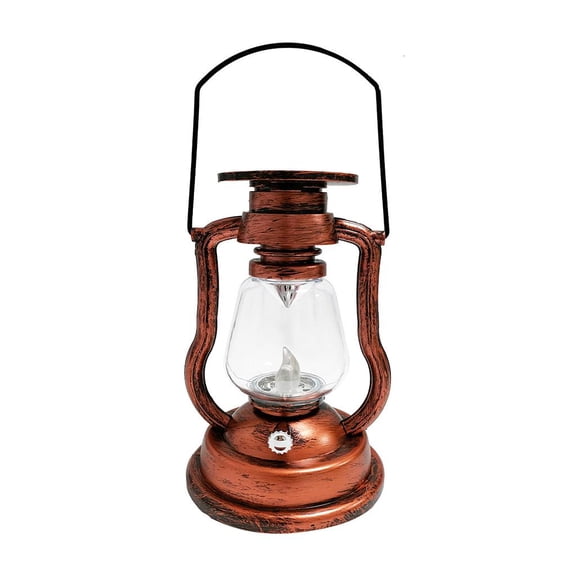 SDFGTstore Vintage Hurricane Lantern Solar Powered Hanging Candle Light Rainproof Retro Antique LED Oil Lamp for Garden Tree Table