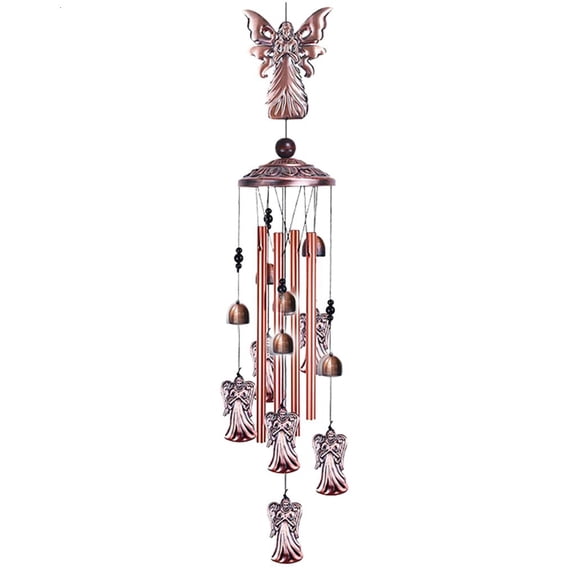 SDFGTstore Vintage Wrought Iron Angel Multi Tubes Wind Chimes for Outside Decoration Tuned Elegant Chimes Decor Soothing Melodic Deep Tones Outdoor Decor Rustproof Memorial Home Wind Bell