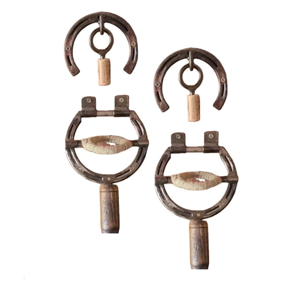 SDFGTstore Wall Art Decors Horseshoe Wine Bottle Opener Antique Industrial Farmhouse Functional Decors Corkscrew Kitchen Bar Gift