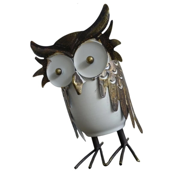 SDFGTstore Whimsical Owl Iron Flower Pot Holder Container Garden Yard Decorative Planter