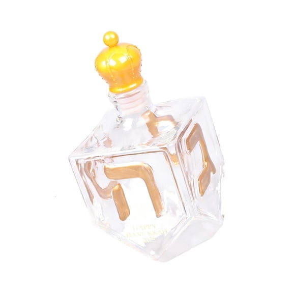 SDFGTstore Whiskeys Container Glass Hanukkah Gold Hebrew Inscription Liquor Bottle Gift