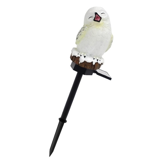 SDFGTstore Winter Owl Garden Ornaments Solar Power Waterproof Light Solar Garden Statue Light Figure Mini Ornaments