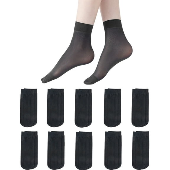 SDFGTstore Women Sheer Nylons Socks Sheer Ankle Highs Socks Soft Silky Short Socks Stocking