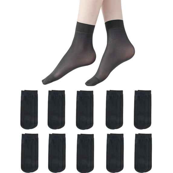 SDFGTstore Women Sheer Nylons Socks Sheer Ankle Highs Socks Soft Silky Short Socks Stocking