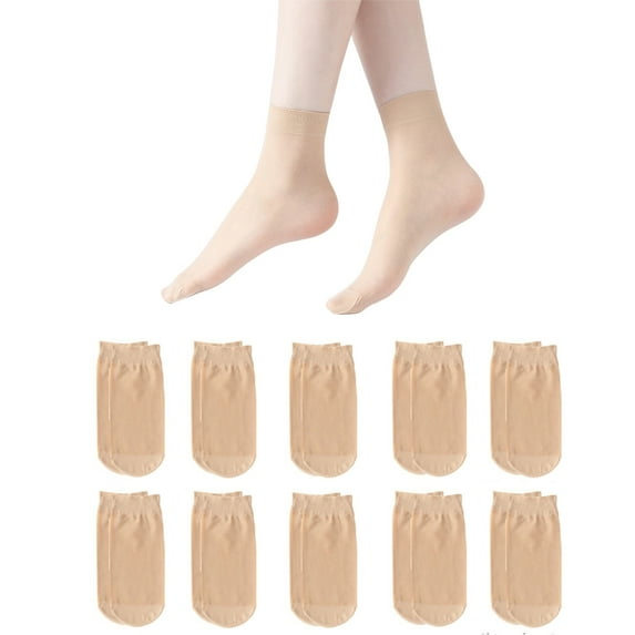 SDFGTstore Women Sheer Nylons Socks Sheer Ankle Highs Socks Soft Silky Short Socks Stocking