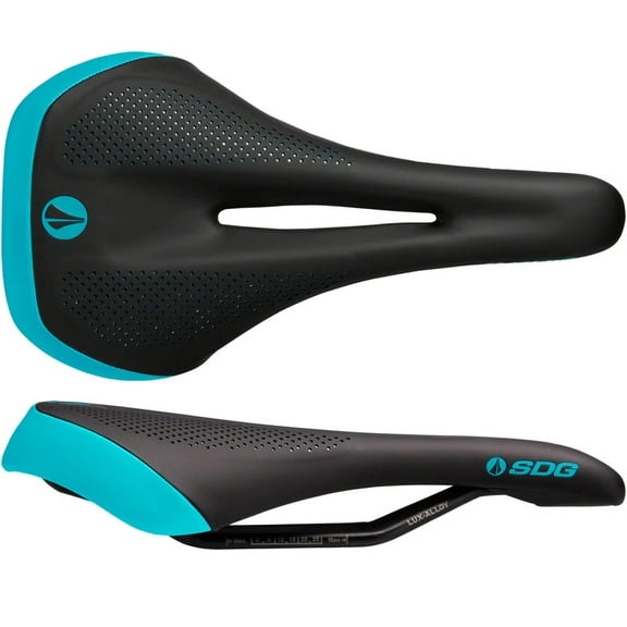 SDG Allure V2 Saddle, Lux-Alloy Rails, Black/Turq