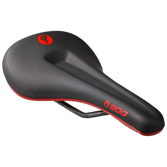 SDG Bel-Air V3 MAX Saddle - Lux-Alloy, Black/Red, Sonic Welded Sides