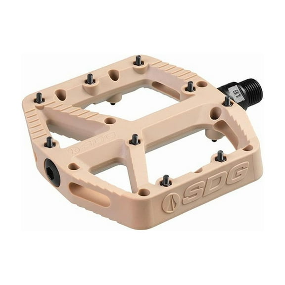 SDG Comp Platform Pedals 9/16" Chromoly Axle Composite Body Removable Pins Tan