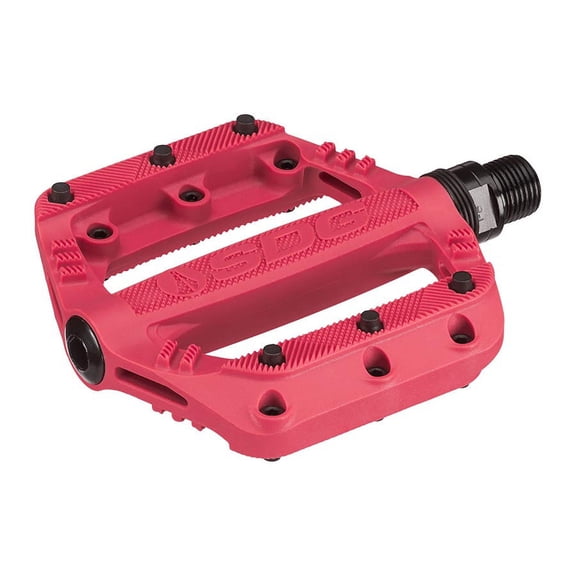 SDG Slater 90 Kids Platform Pedals 9/16" Nylon Composite Body Removable Pins Red