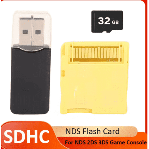 SDHC Flash Card Fit for NDS 2DS 3DS Game Console ASIC Chip Video Game Flash Memory Card with Card Reader Game Console Flash Cart