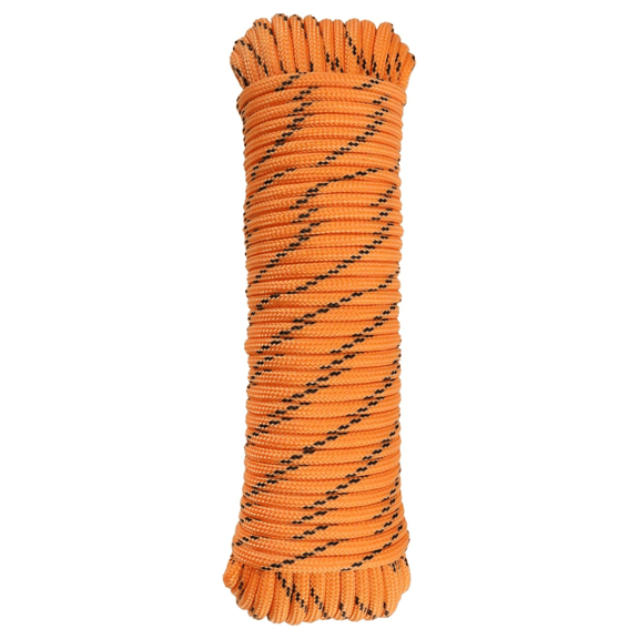SDHUATUO 1/4 in x 100 Ft Diamond Braided Polypropylene Rope, 32 Strands High Strength Utility Rope, Orange
