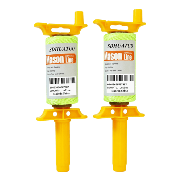 SDHUATUO #18 250Ft Mason Line with Handle, Braided Nylon String, Precision Construction, Masonry, Gardening, DIY(Yellow)