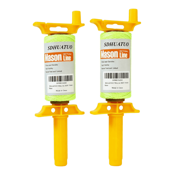 SDHUATUO #18 250Ft Mason Line with Handle, Braided Nylon String, Precision Construction, Masonry, Gardening, DIY(Yellow)