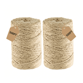 SDHUATUO Natural Sisal Twine, All Natural Chemical Free 500ft, Diy for Gardening, Crafts, Gift Wrapping, Plant Tying-2 Pack
