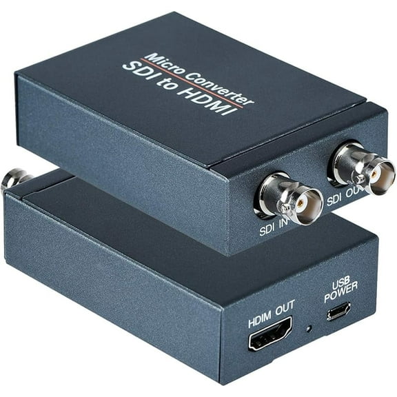 SDI to HDMI Converter, SDI in HDMI Out with SDI Loopout, 1080P@60Hz Audio Embedder Support HDMI 1.3, 3G/HD-SDI Auto Format Detection Extender for Camera CCTV