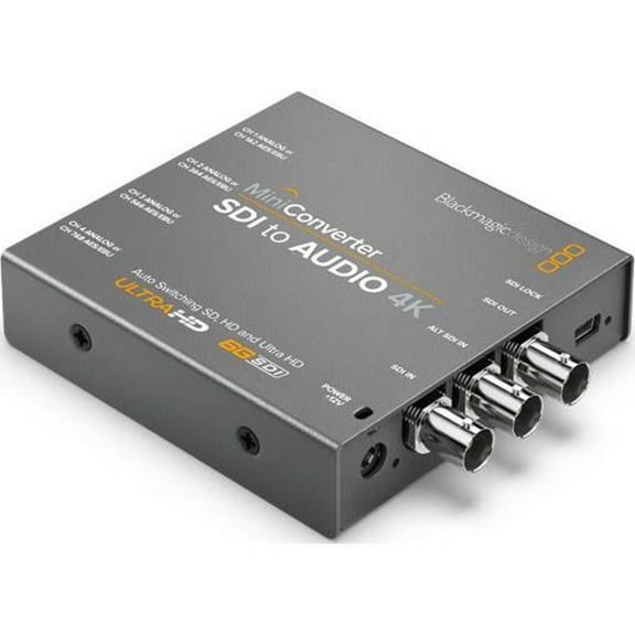 Blackmagic Design SDI to Audio 4K Mini Converter, 4096x2160p30 Format Support, 4:2:2, 4:4:4 Video/48kHz, 24 Bit Audio Sampling Rate