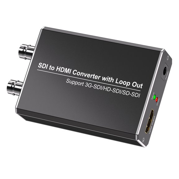 SDI to HDMI Video Converter with SDI Loop Output, 1080P Resolution Supports 3G-SDI, HD-SDI, SD-SDI Signals Audio De-embed Function