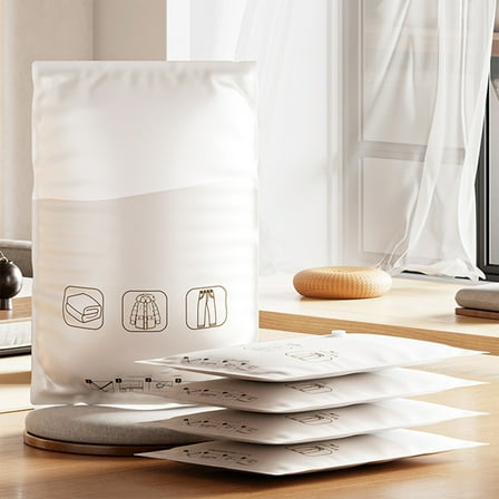 SDJMa 1 Pc Vacuum Storage Bags, Reusable Plastic Space Saver Bags with Double Sealing, Compression Bags for Clothing Bedding Comforters Blankets