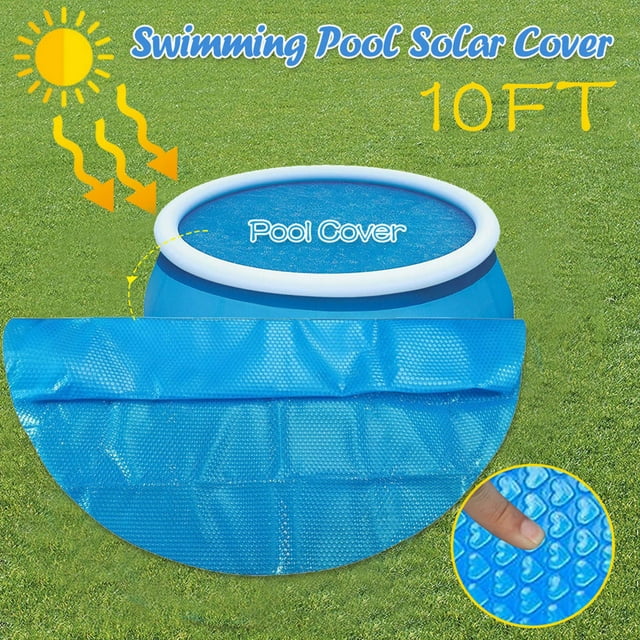 SDJMa 10 FT Round Pool Cover, Large Solar Covers for Above Ground Pools
