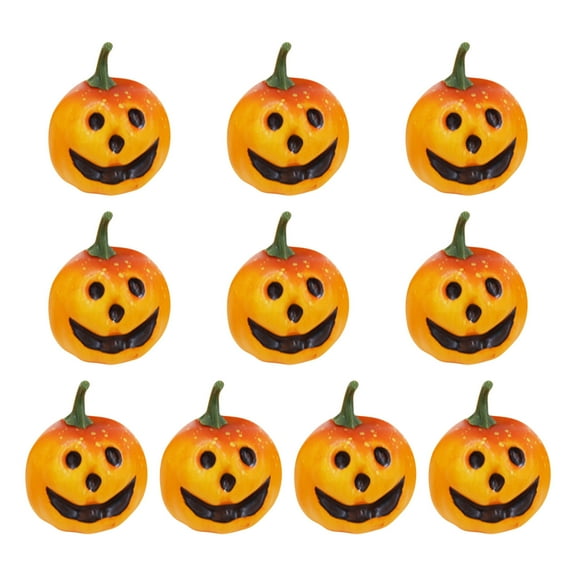 SDJMa 10 PCS Mini Halloween Pumpkin, Artificial Pumpkins with Face, Foam Pumpkin for Fall Autumn Thanksgiving Halloween Home Party Decorations