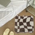 thumbnail image 1 of SDJMa 100% Cotton Tufted Bathroom Rugs Luxurious Plush Brown and White Pattern Bath Mat Absorbent, Quick Dry, Spa Design Shower Room Décor, Rectangle 15.7" x 15.7", 1 of 6