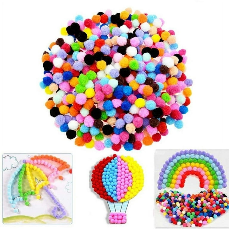 Sdjma 100 Pieces 1 inch Assorted Pom Poms, Craft Pom Pom Balls, Colorful Pompoms for DIY Creative Crafts Decorations, Kids Craft Project
