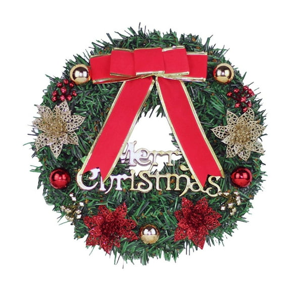 SDJMa 11" Door Wreath, Winter Wreath Christmas Wreaths Front Door Decoration Wreath Winter Handmade Artificial Wreaths for Front Home Kitchen door Wall Window Fireplace Larger Wreath