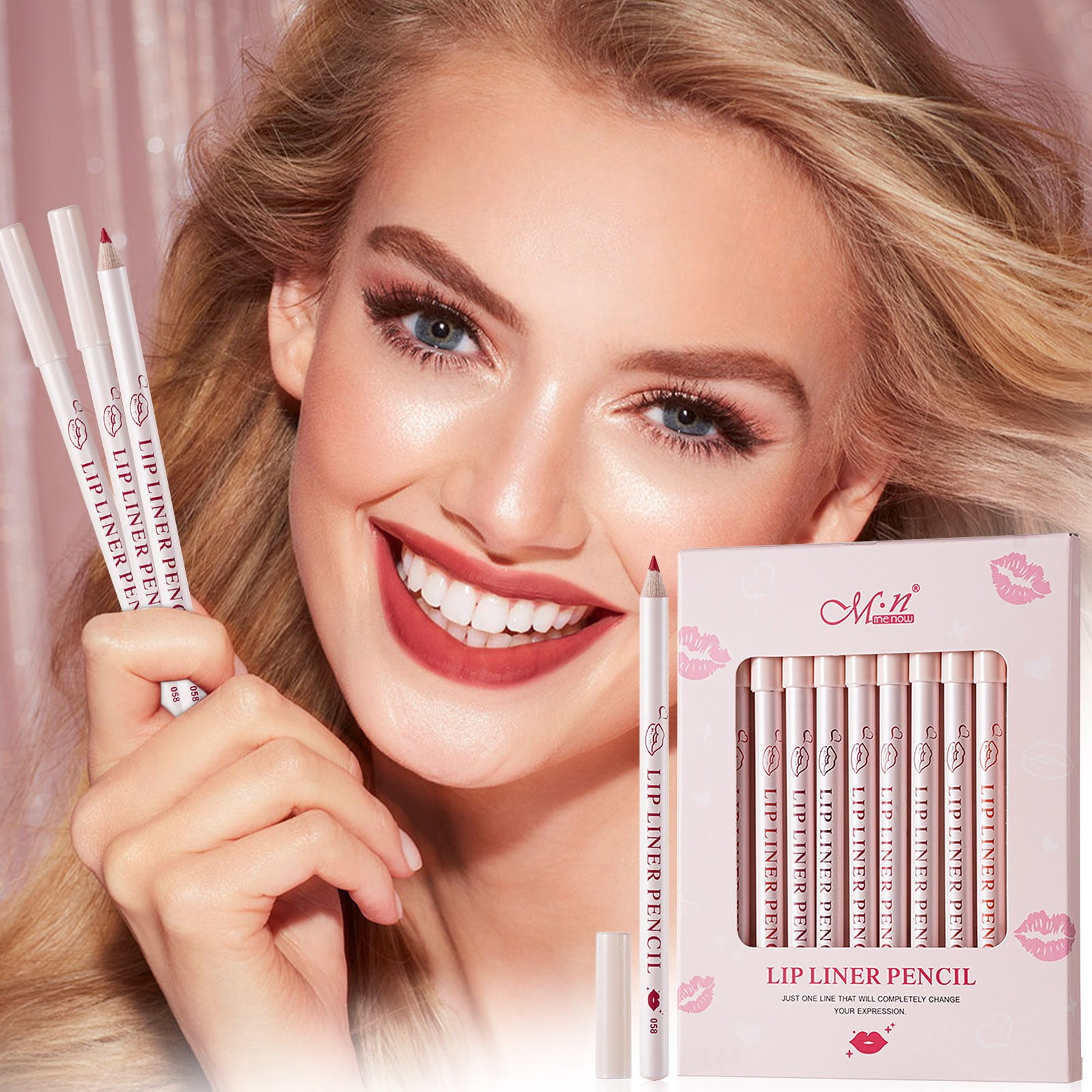 SDJMa 12 Colors Matte Lip Liner/Lipstick Set,One Step Lips Makeup