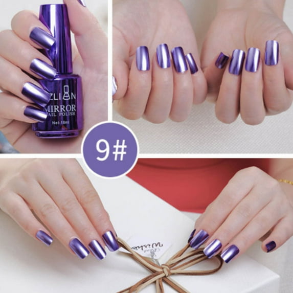 SDJMa 12 Colors Metal Nail Polish Nail DIY Nail Polish Varnish Manicure Tool, Unpeelable Drawable 18ml