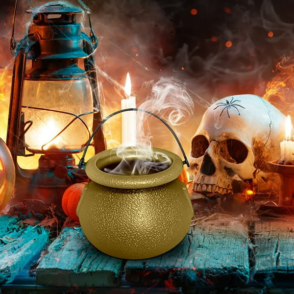 SDJMa 12 Pcs Mini Cauldrons with Handle, Multi-purposed Plastic Small Witch Cauldron for Halloween Party Favors Supplies
