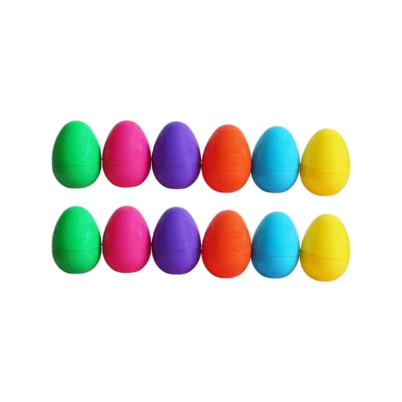 SDJMa 12Pcs Plastic Easter Eggs, 3.94" Fillable Empty Colorful Eggs for Spring Easter Basket Stuffers Egg Hunt Party Favors Supplies