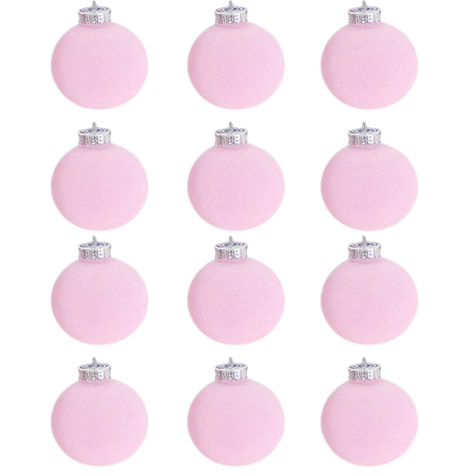 SDJMa 12Pcs Velvet Christmas Tree Ornaments Balls Brown Flocked