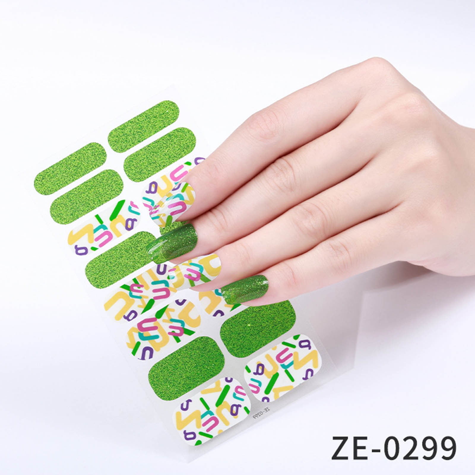 SDJMa 16 Sheets Colour Nail Wraps for Women Gel Nail Polish Strips