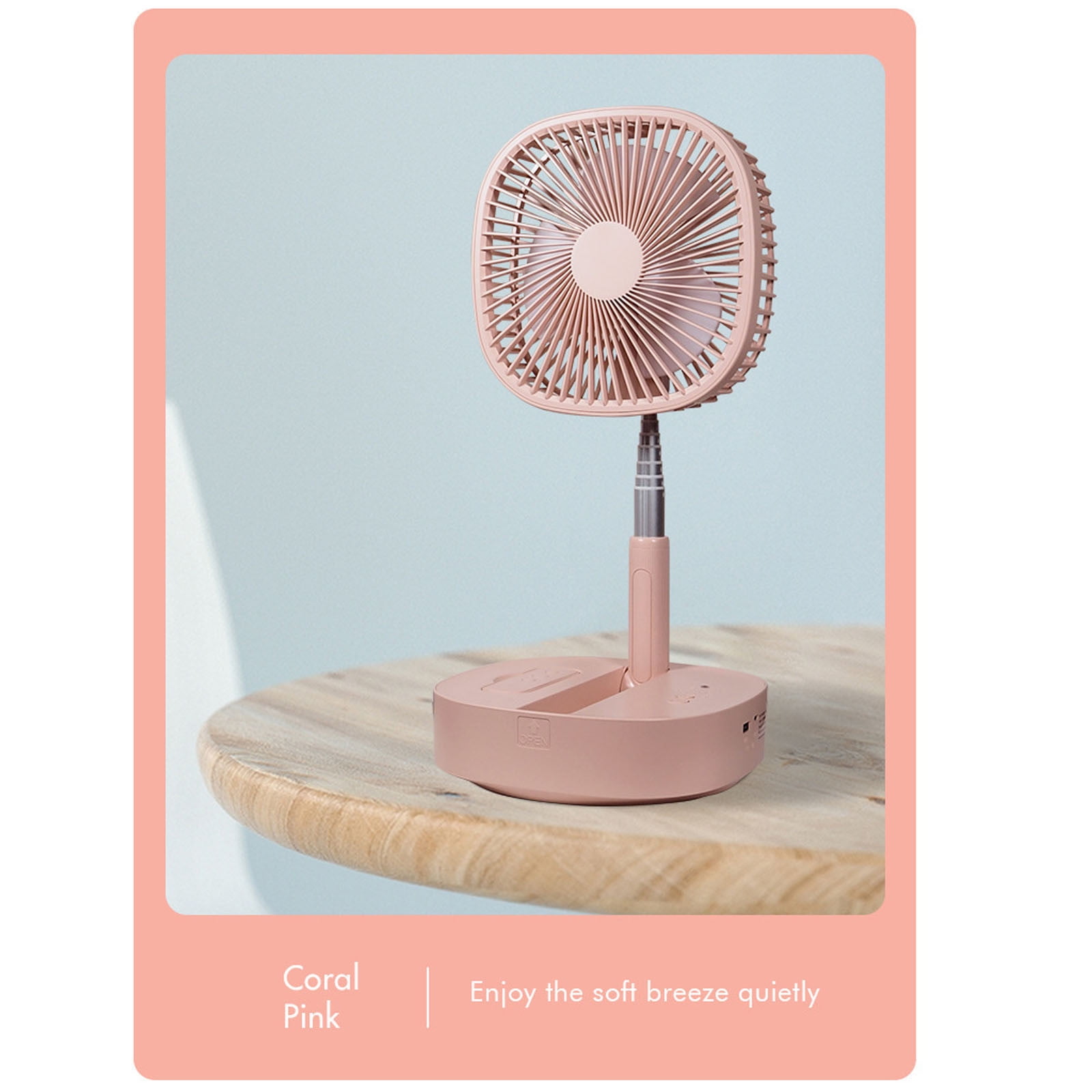 SDJMa 2-IN-1 Desk and Floor Fan, 7200 mAh Rechargeable Portable Folding Fan with Adjustable Height 15.03"-40.55", Remote Control Oscillating Fan for Office Home Outdoor Camping Travel
