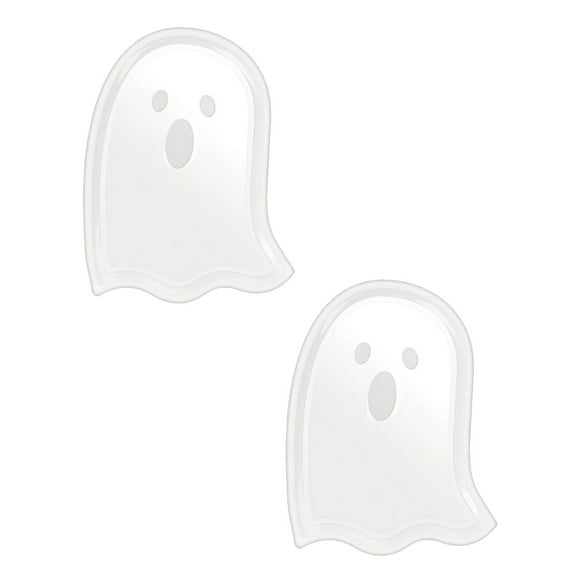 SDJMa 2 Pcs Halloween Party Serving Trays, 4.5"x6.1" Cute Ghost Shaped Plastic Serving Platters for Halloween Party Favors Supplies