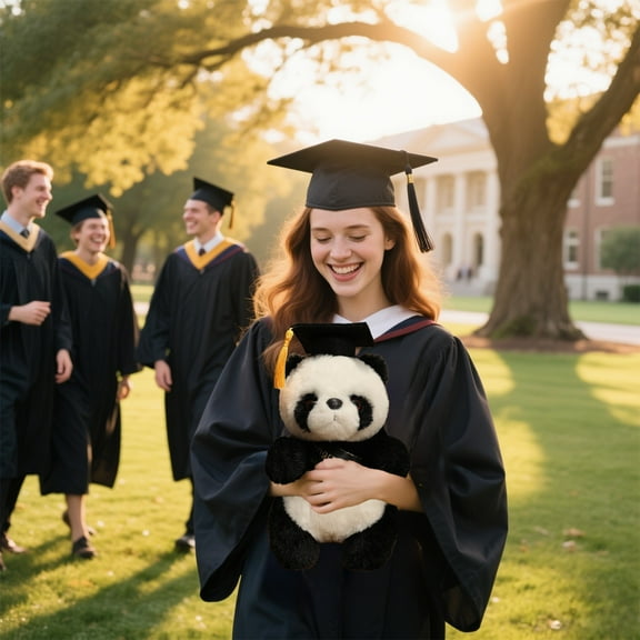 SDJMa 2025 Graduation Bear, 4.7” Plush Doll with Cap & Sash - Keepsake Gift for Graduates, Home Decor, Photo Prop