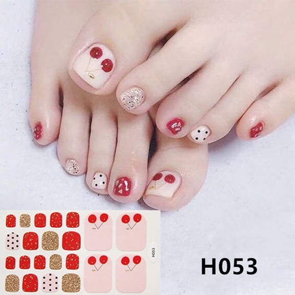 SDJMa 22 Sheets Foot Nail Wraps Sticker Full Wraps Toenail Polish Stickers Waterproof Toe Nail Decals Art Toenail Polish Stickers Strips Self-Adhesive Toe Nail Sticker for Women Girl