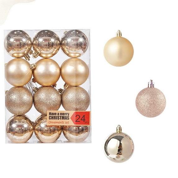 SDJMa 24pcs 2.36Inch Christmas Balls Ornaments, Shatterproof Shining/Frosting/Glitter Xmas Tree Ball Hanging Decorations for Indoor Home Holiday Wedding Christmas Party
